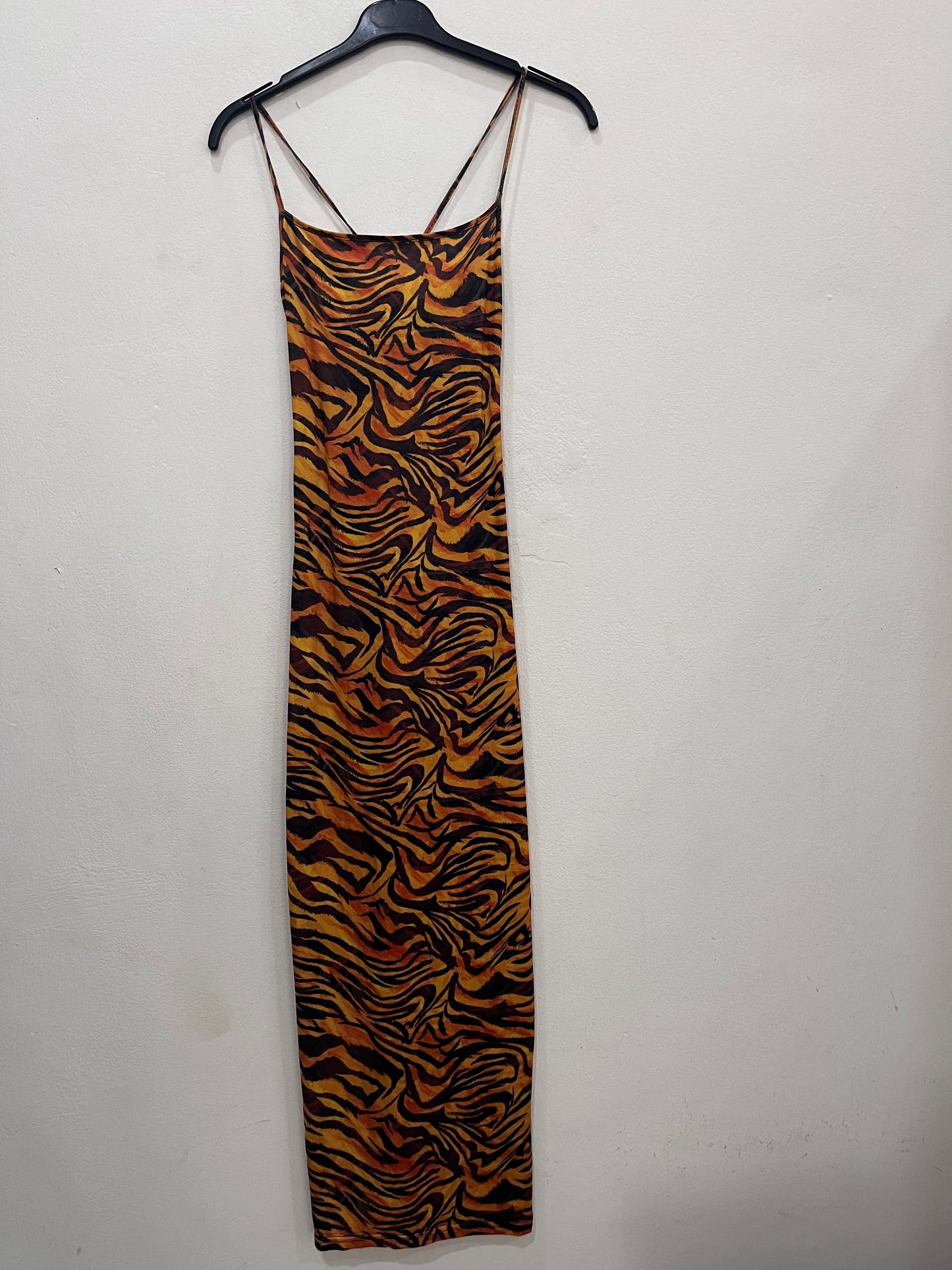 Animal skin maxi bodycon dress
