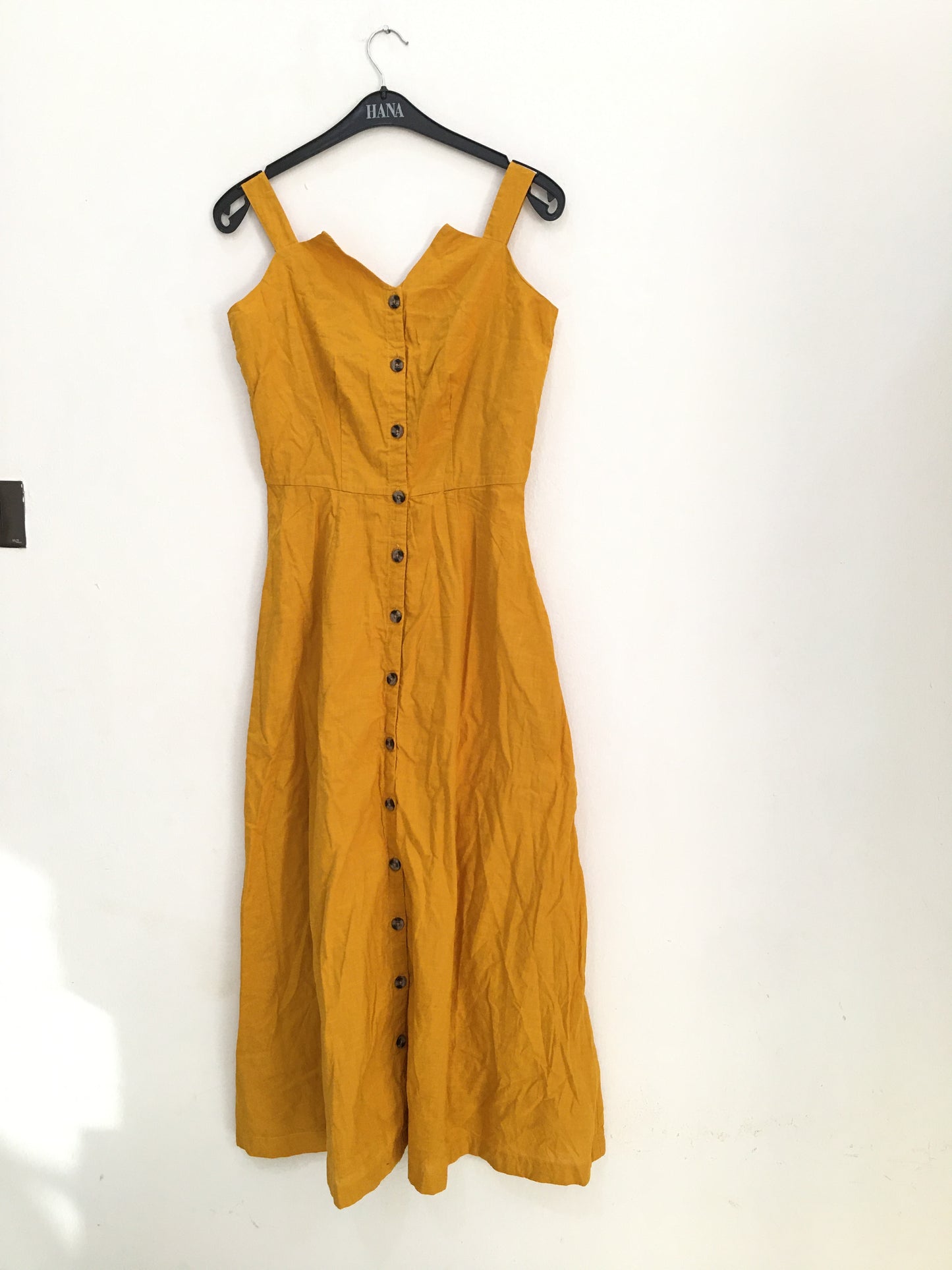 Midi mustard yellow dress