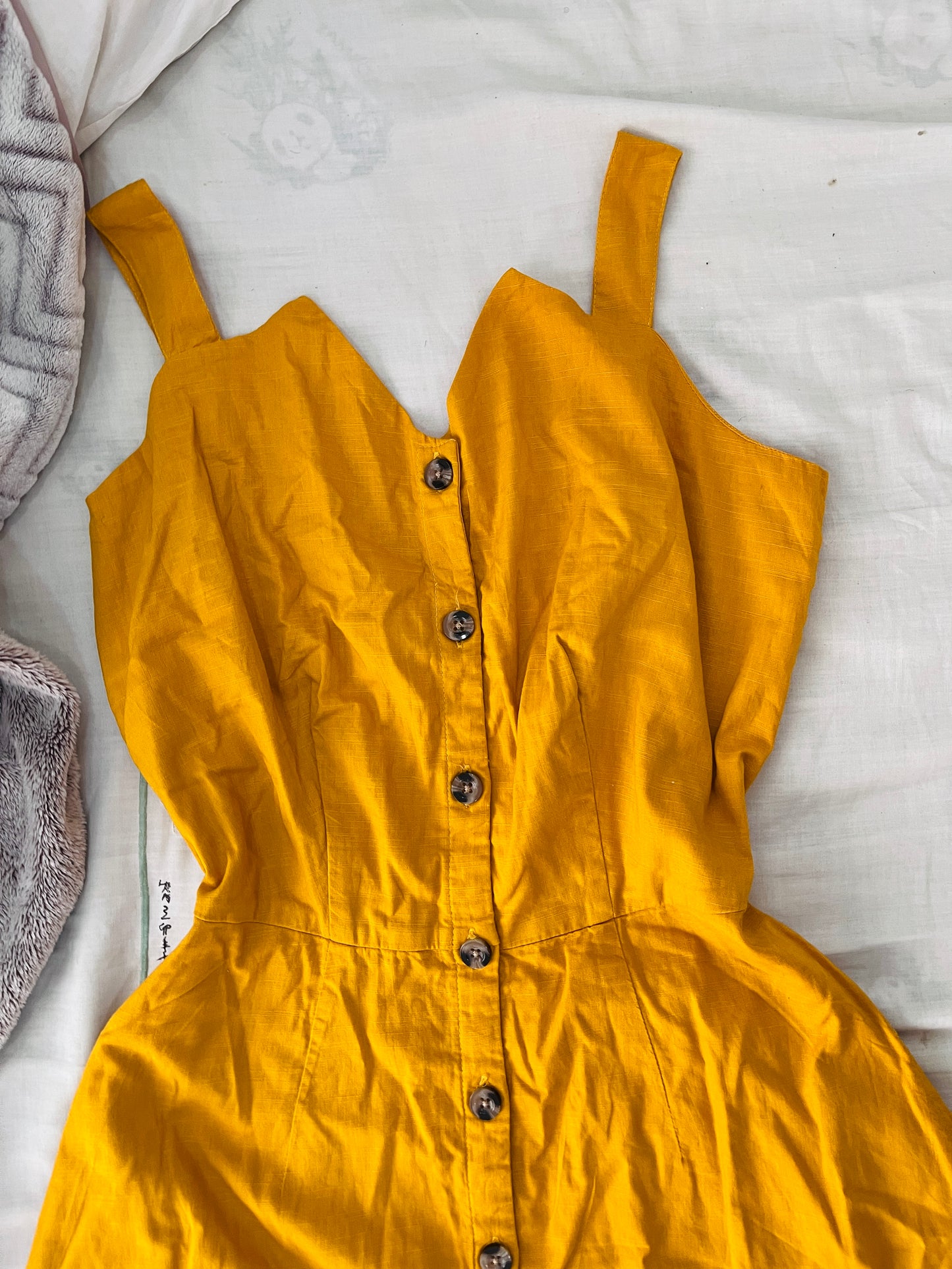 Midi mustard yellow dress