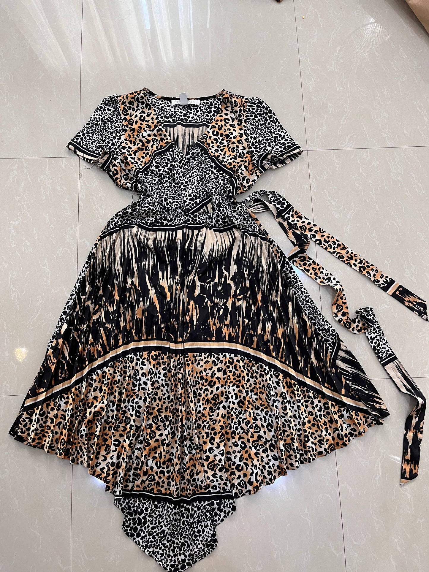 Animal skin pleat dress
