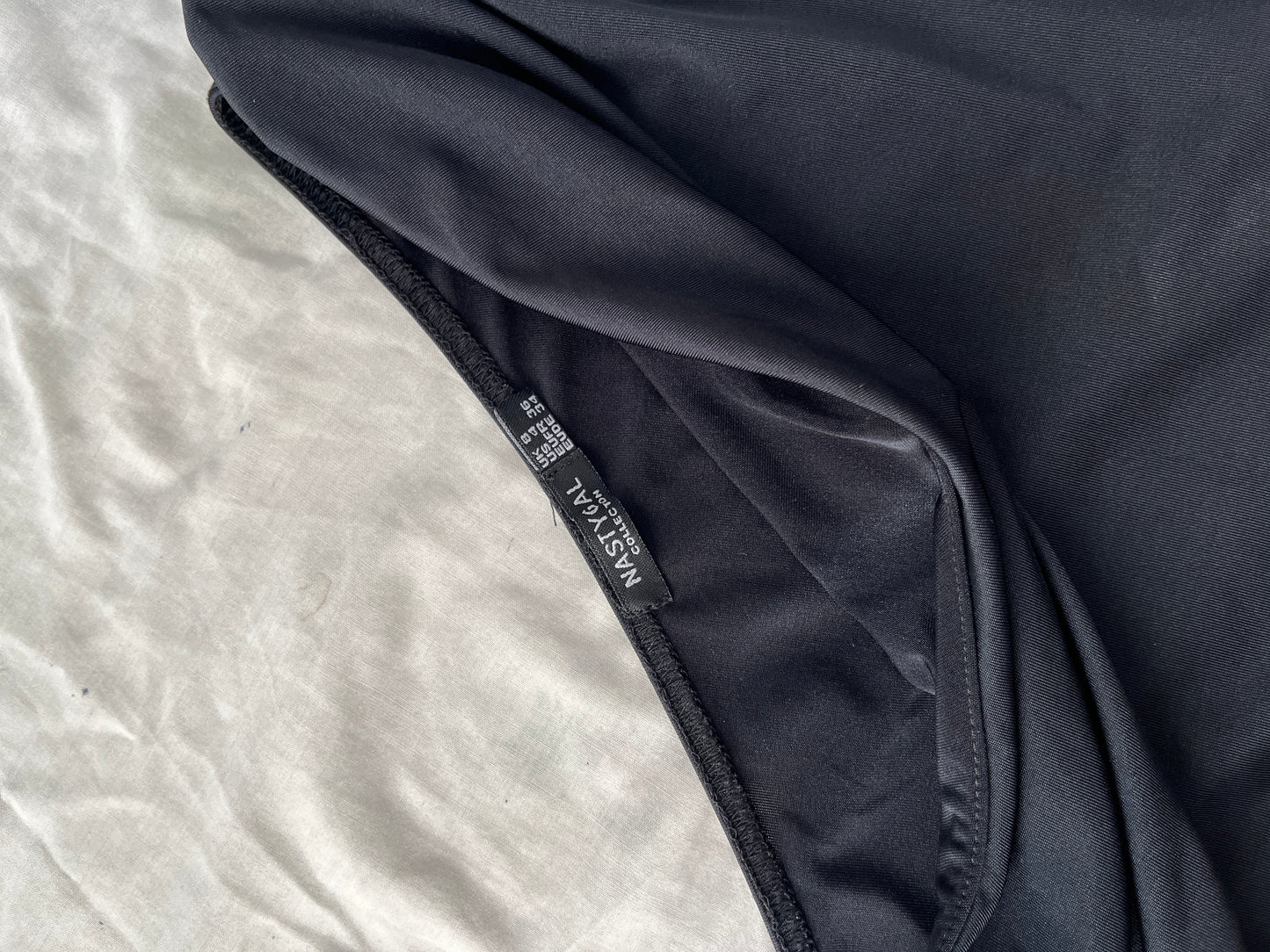 Nastygal black monoshoulder dress