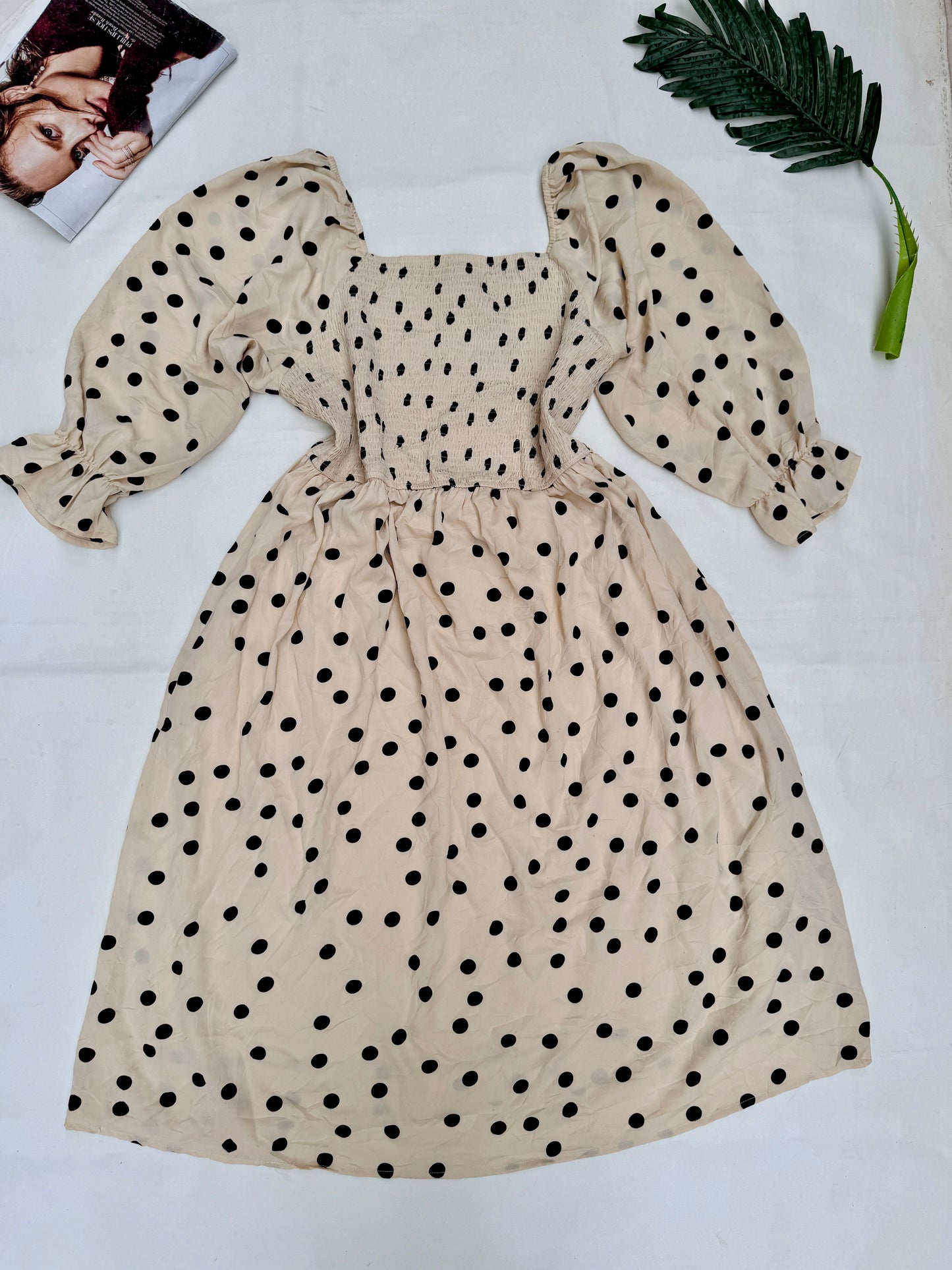 Polka dot midi dress