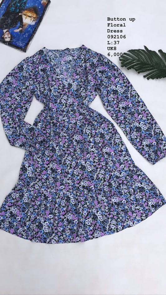 Button up floral dress