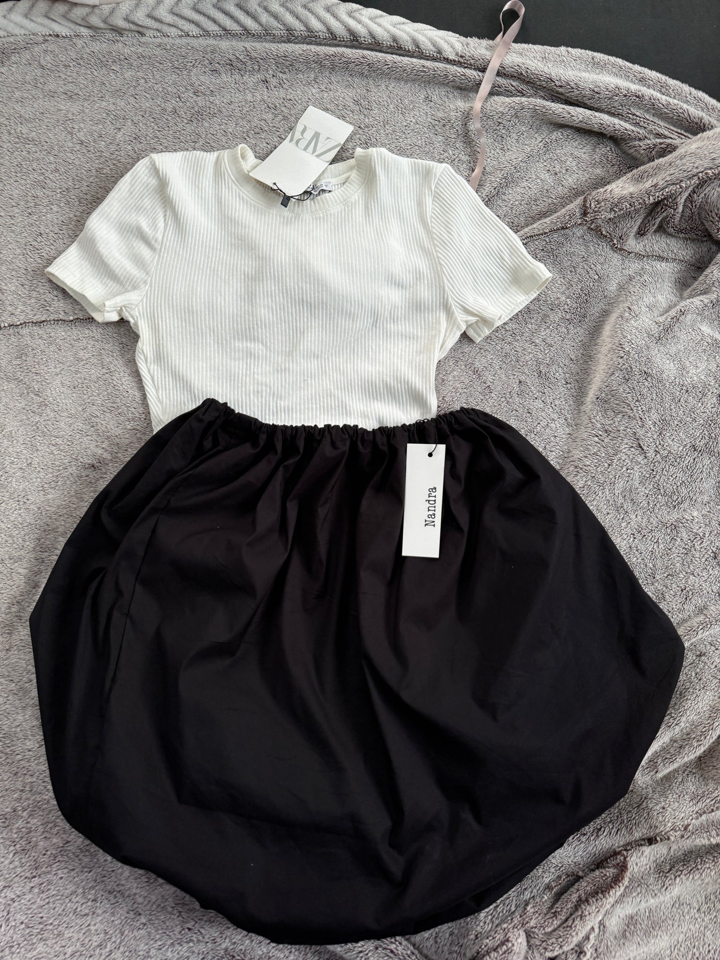 mini bubble skirt - black