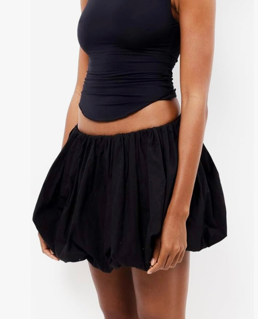 mini bubble skirt - black