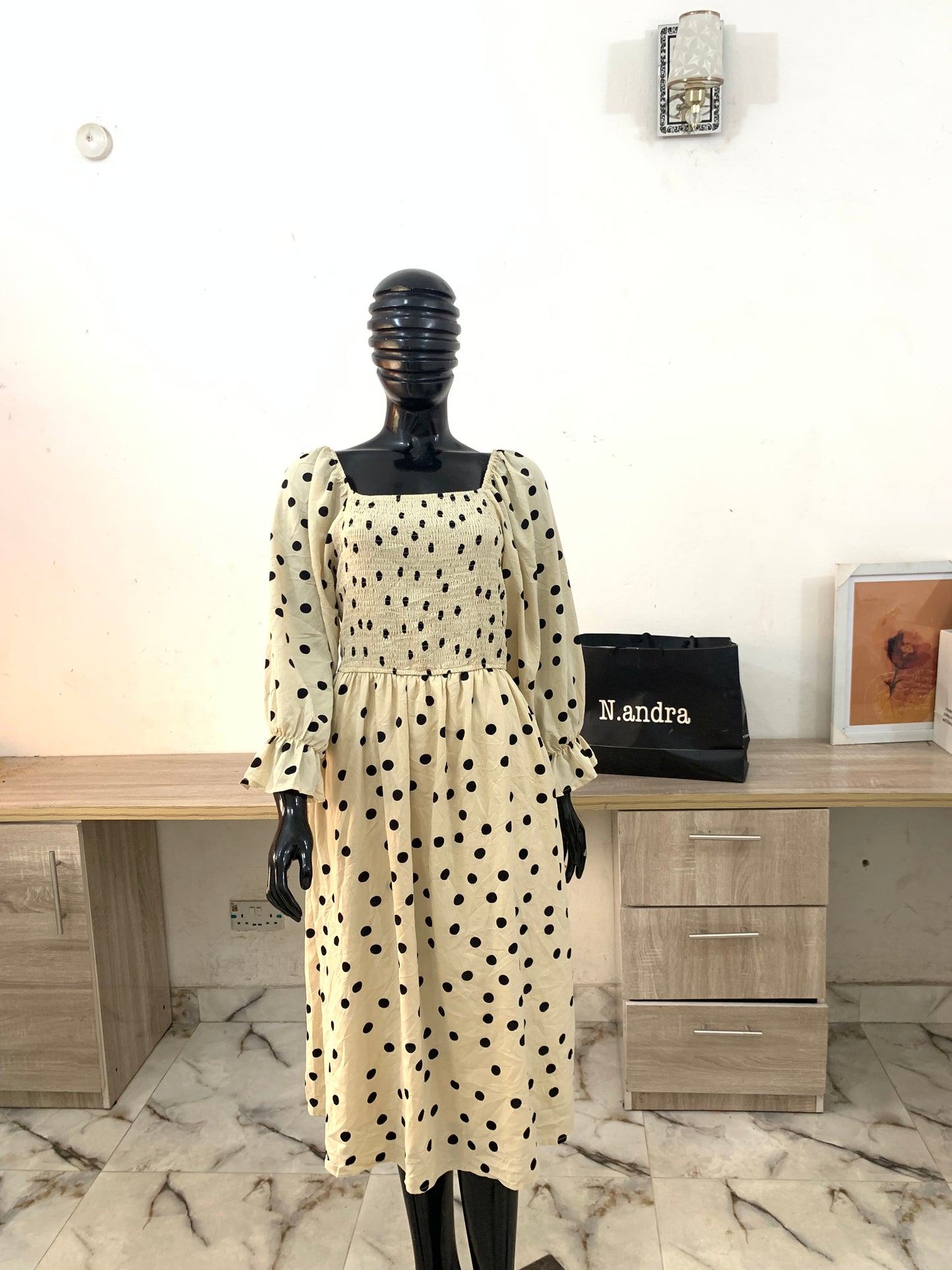 Polka dot midi dress