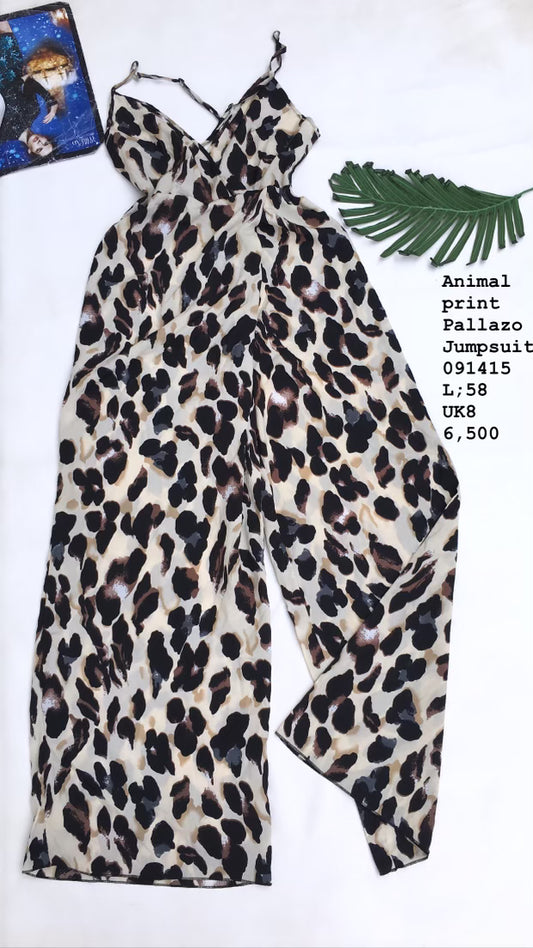 Animal print palazzo jumpsuit